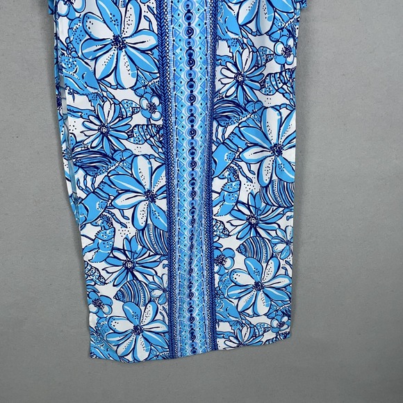 Lilly Pulitzer Dress Womens 6 Blue White Floral Donna Maxi Romper Sleeveless - Picture 5 of 16